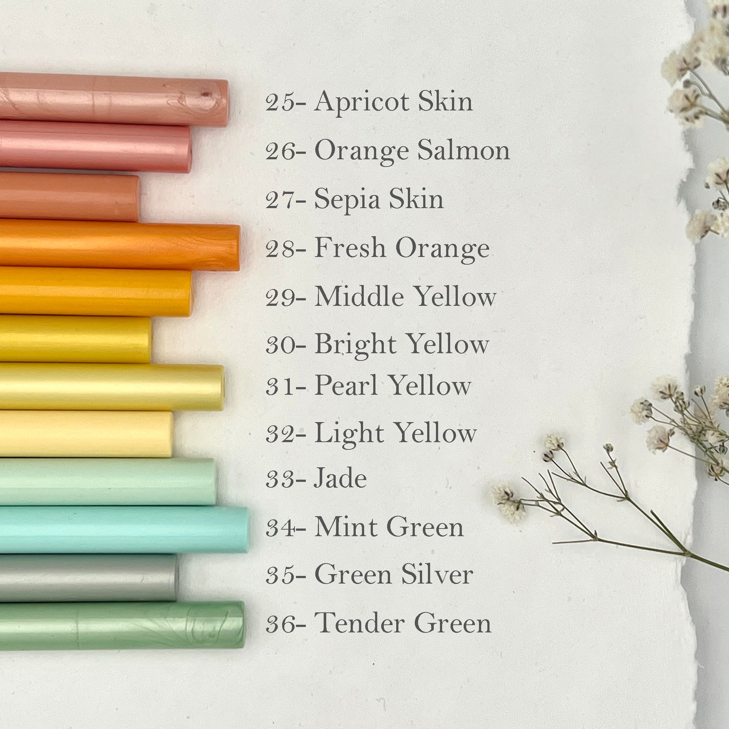 31-Pearl Yellow Wax Seal Sticks – Pack of 5