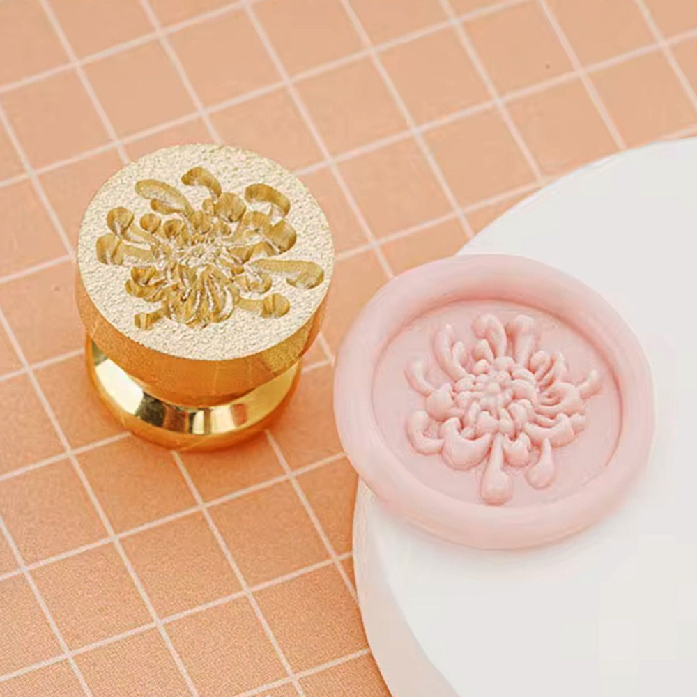 Mini Chrysanthemum Wax Seal Stamp (15mm)