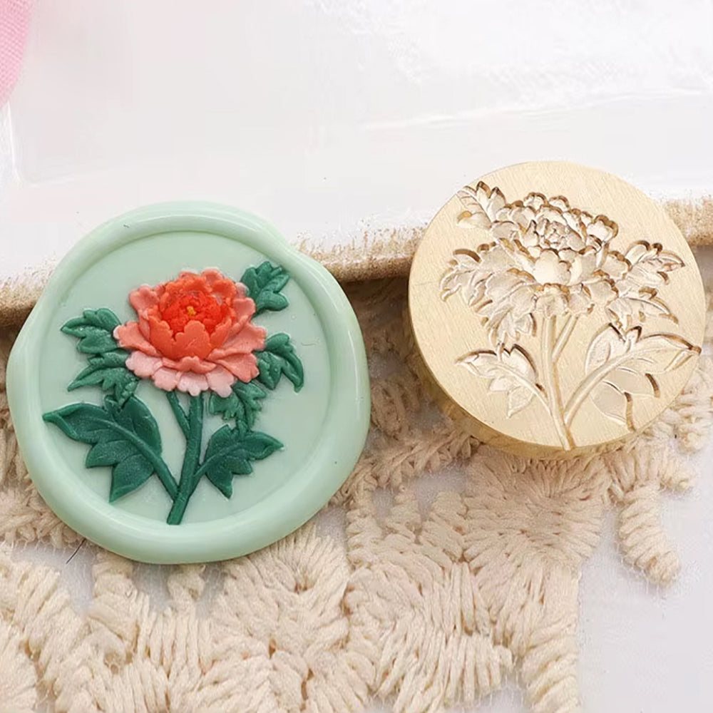 3D Peony Wax Seal Stamp (25mm)