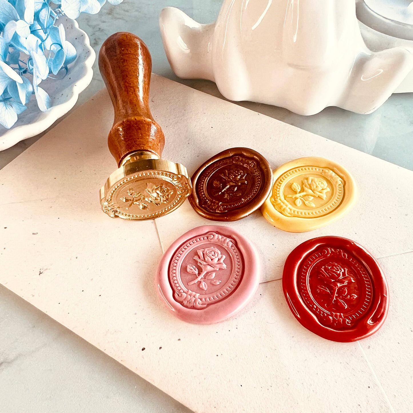 Vintage Rose Wax Seal Stamp Head (23x30mm)