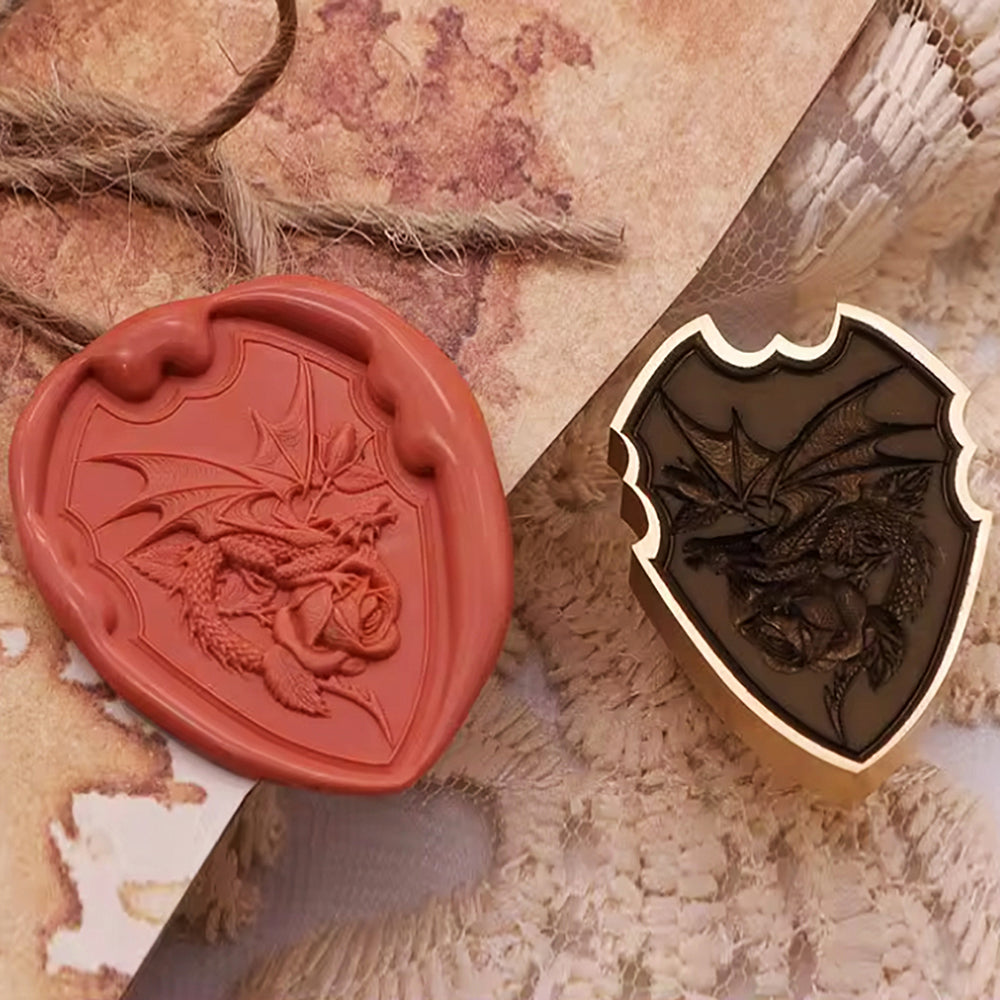 3D Dragon Wax Seal Stamp – Medieval Fantasy (22x32mm)