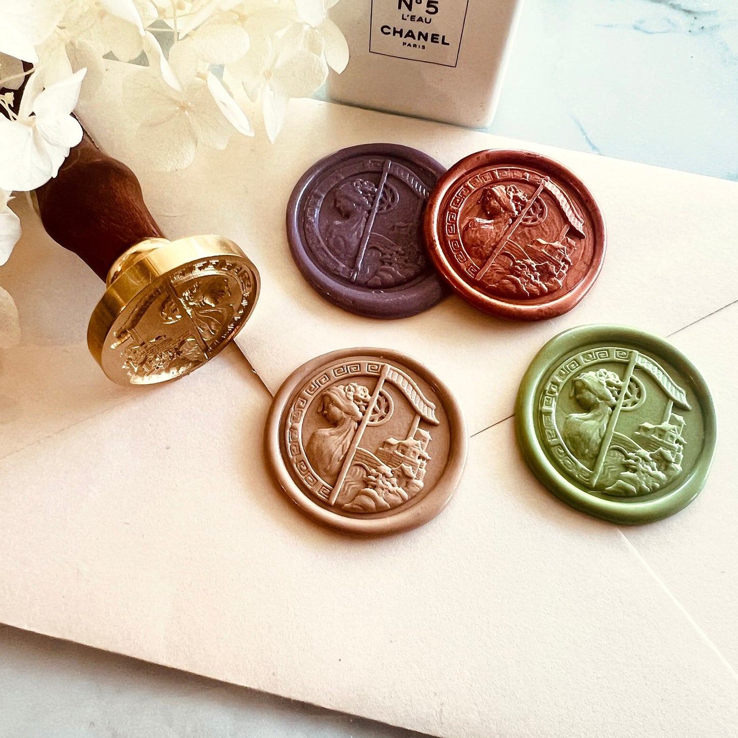 Lady & Village Wax Seal Stamp size 30mm