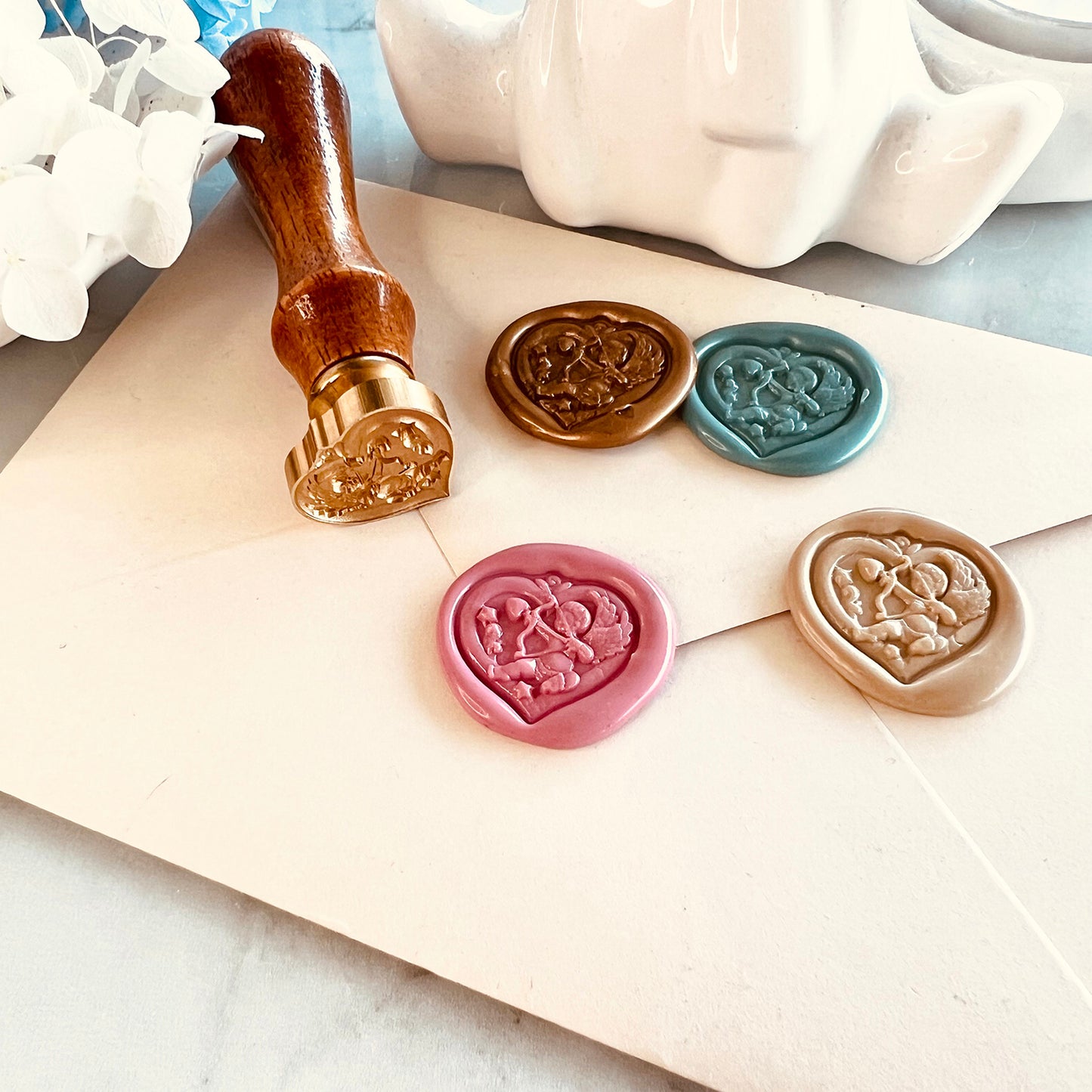 Cupid Heart Wax Seal Stamp (23x23mm)