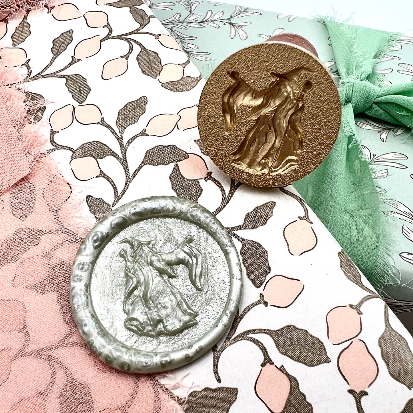 3D Wizard Wax Seal Stamp – Mystical Magic Sorcerer Design (25mm)