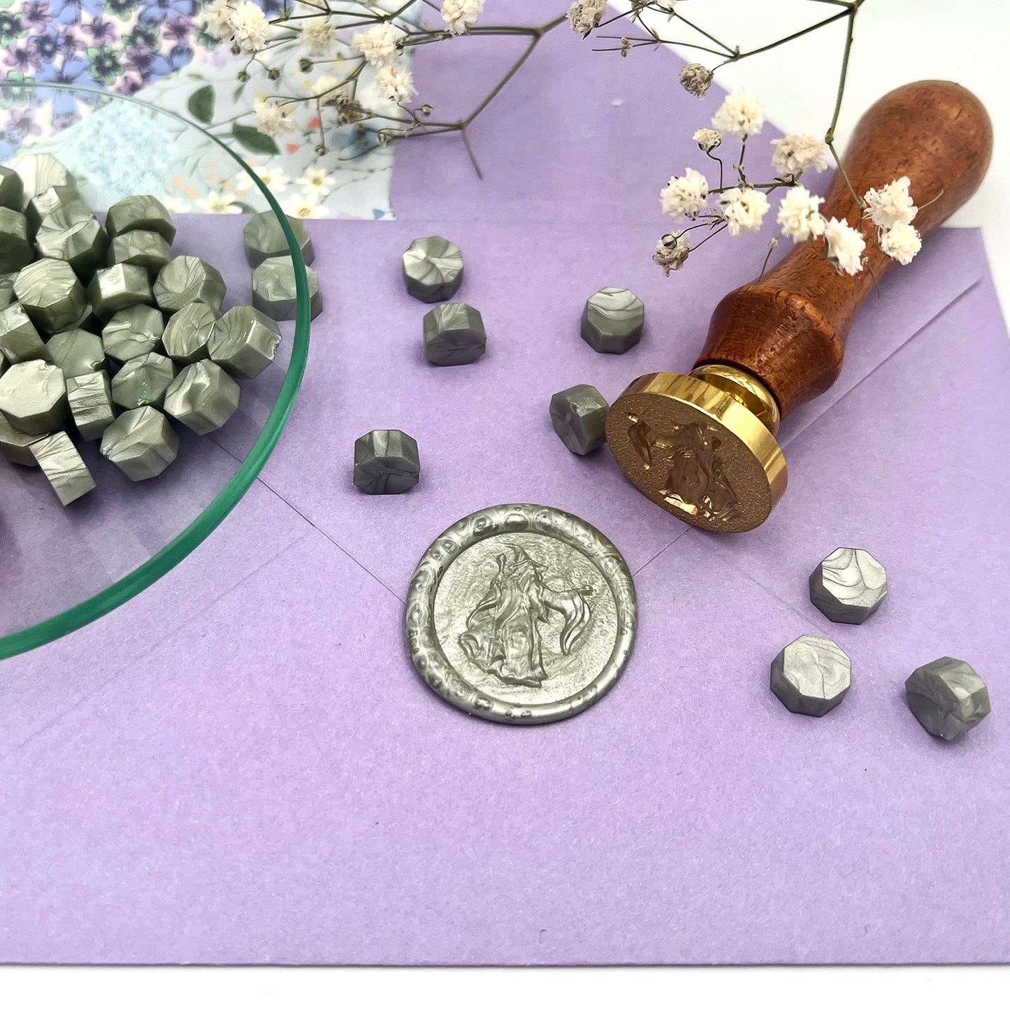3D Wizard Wax Seal Stamp – Mystical Magic Sorcerer Design (25mm)