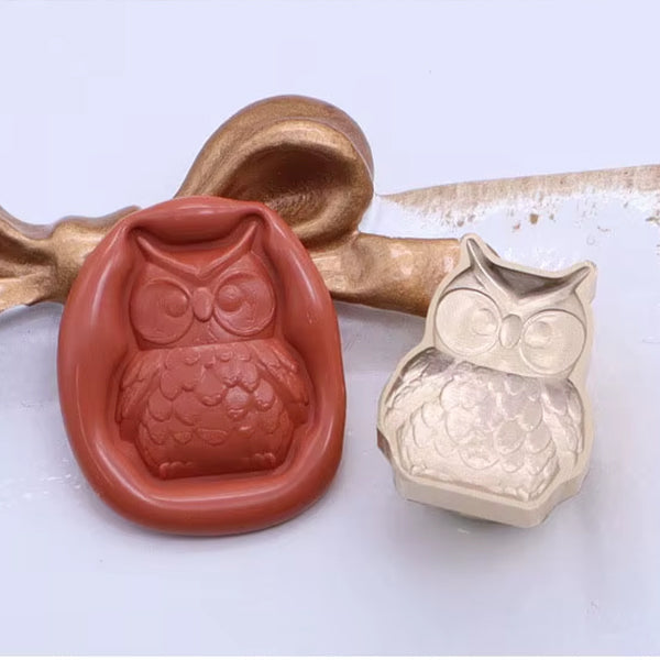 Mini 3D Owl Wax Seal Stamp size 20x16 mm.