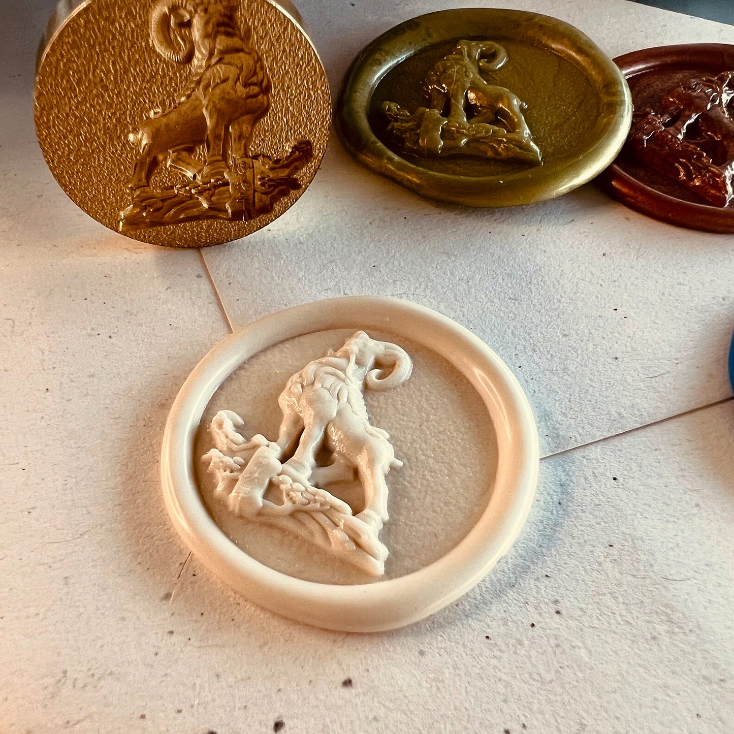 3D Mountain Goat Wax Seal Stamp – Capricorn Zodiac (25mm)