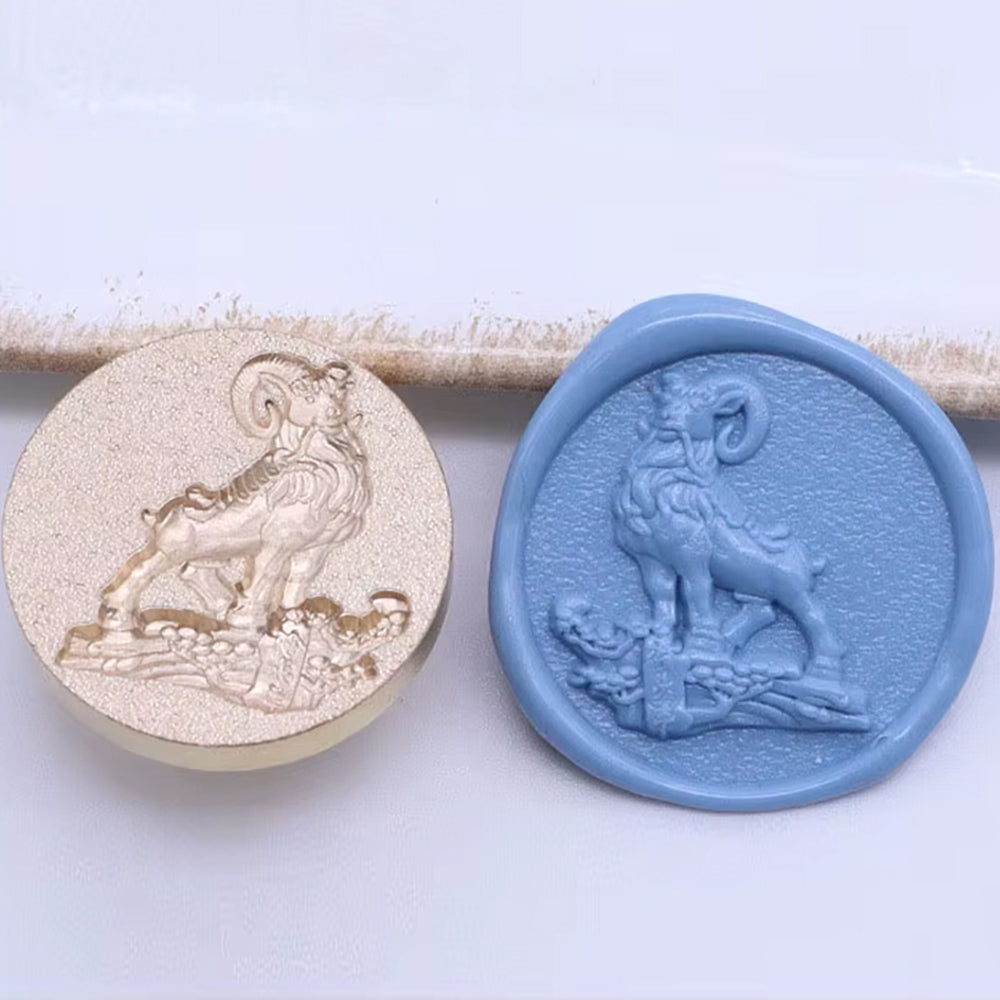 3D Mountain Goat Wax Seal Stamp – Capricorn Zodiac (25mm)