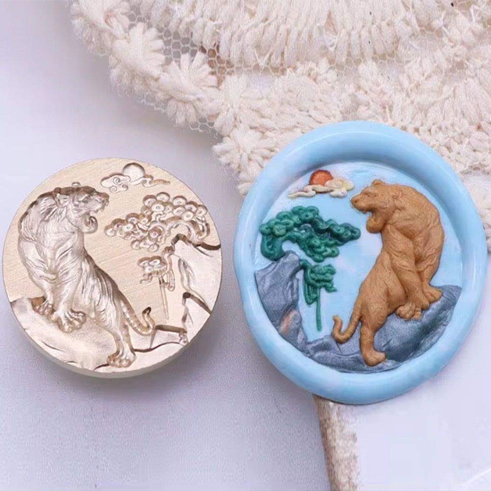 3D Tiger Wax Seal Stamp – Chinese Zodiac size 25mm