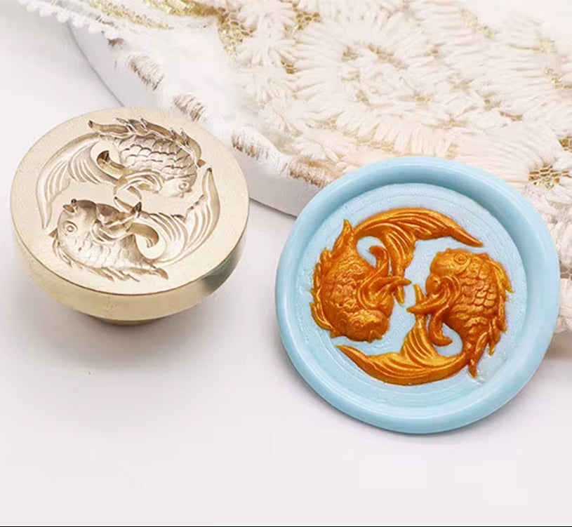 Koi Fish Wax Seal Stamp size 25mm