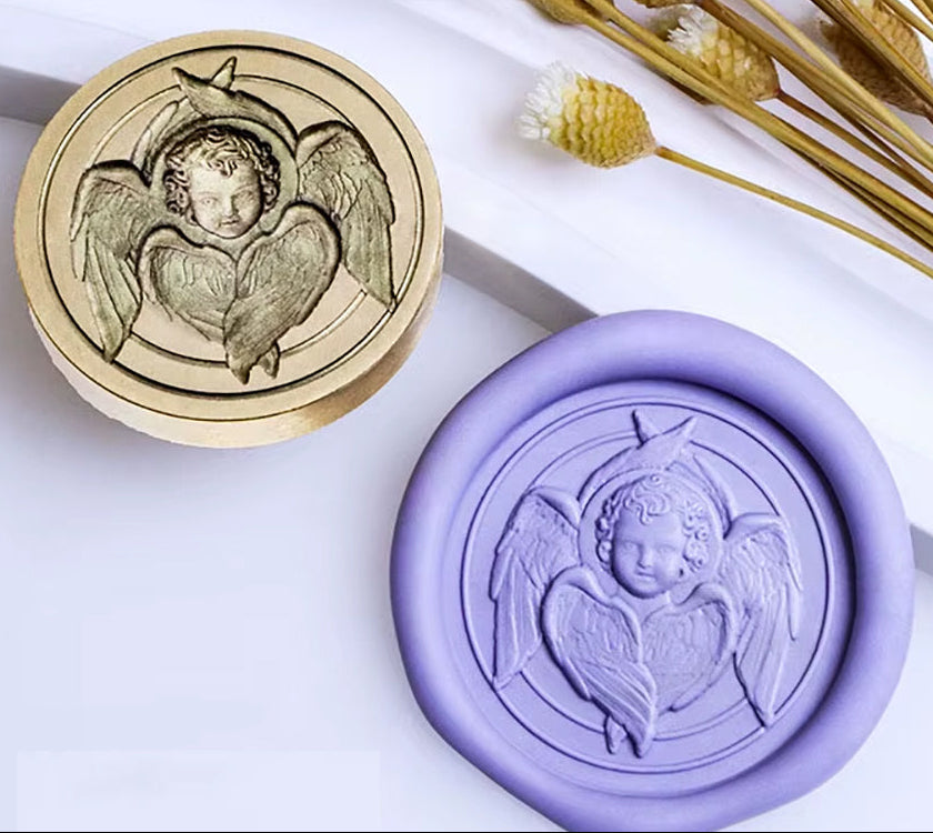 Angel with Wings Wax Seal Stamp size 25mm