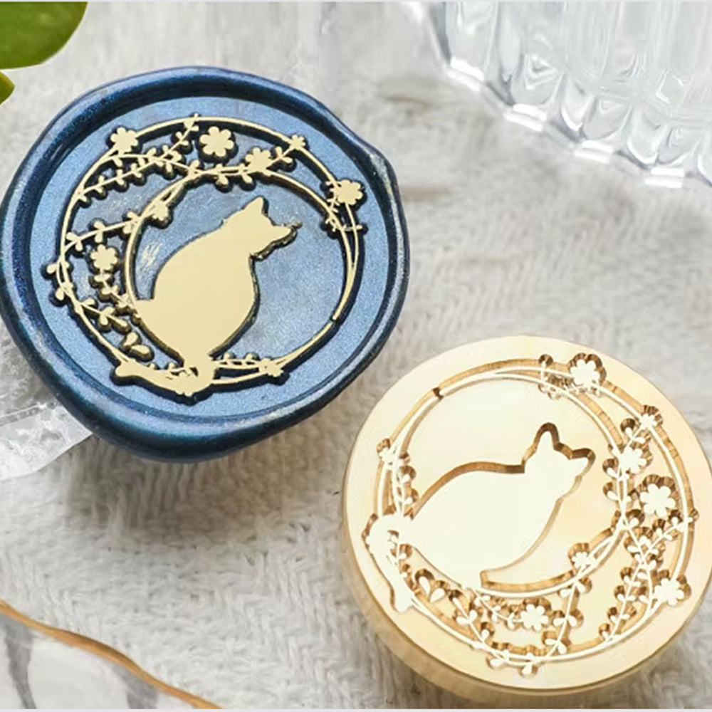 Floral Cat Wax Seal Stamp (30mm)