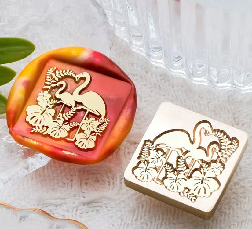 Tropical Flamingo Wax Seal Stamp size 25x25mm