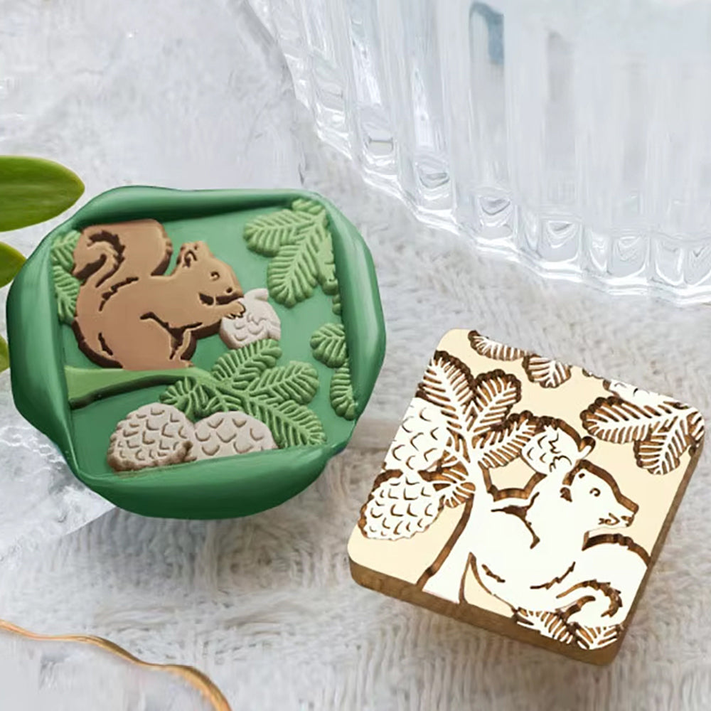 Adorable Squirrel Wax Seal Stamp - Square (25x25mm)