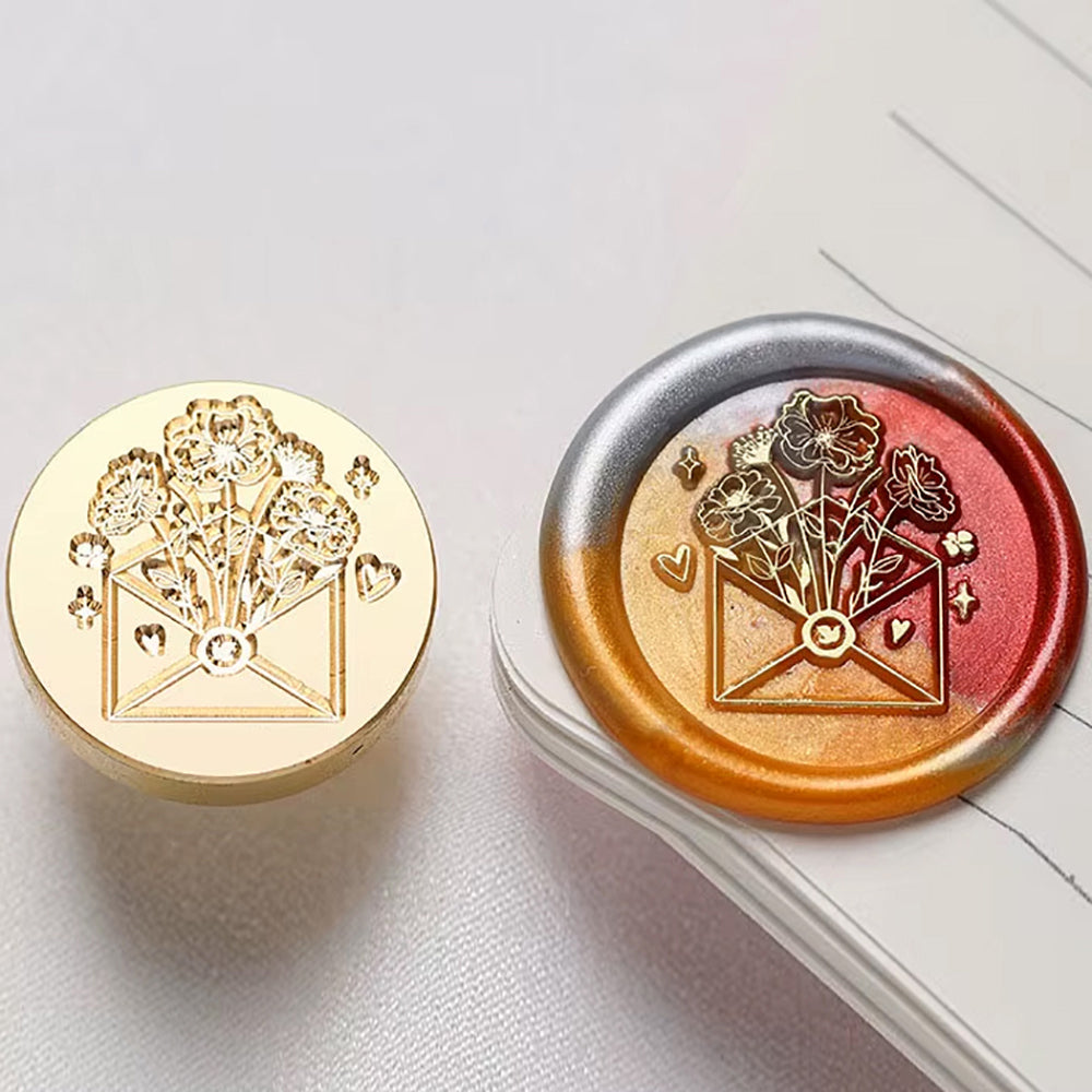 Romantic Flower Envelope Wax Seal Stamp (25mm)