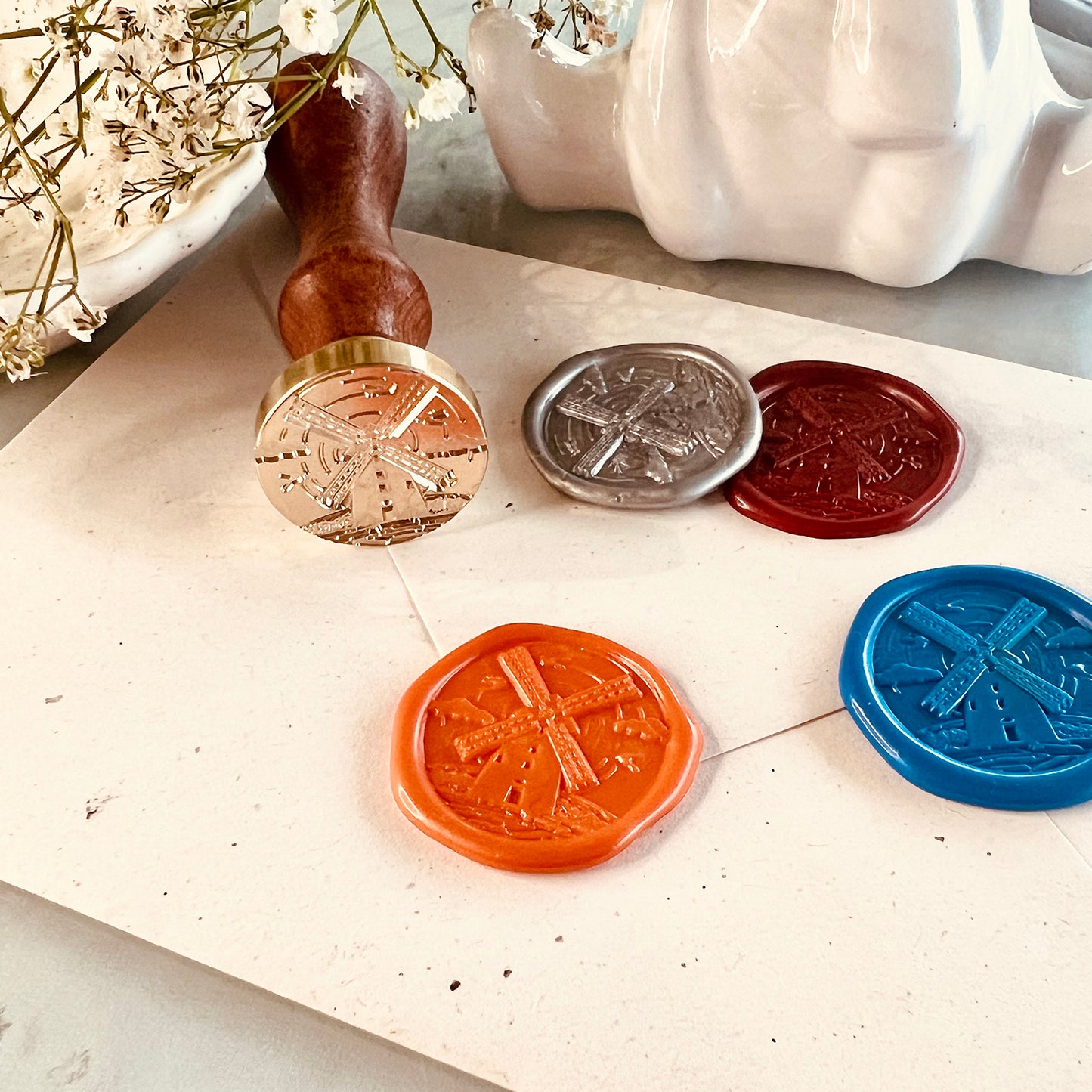 Windmill Wax Seal Stamp – Dutch Windmill size 25mm