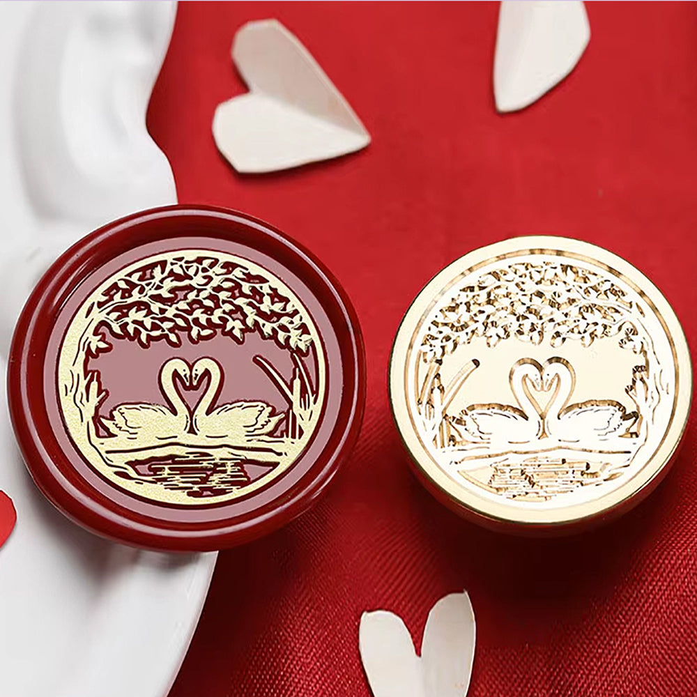 Romantic Swan Wax Seal Stamp size 30mm