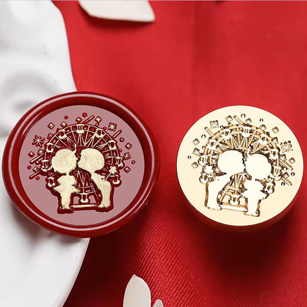 Romantic Kiss Wax Seal Stamp – Ferris Wheel Love (25mm)