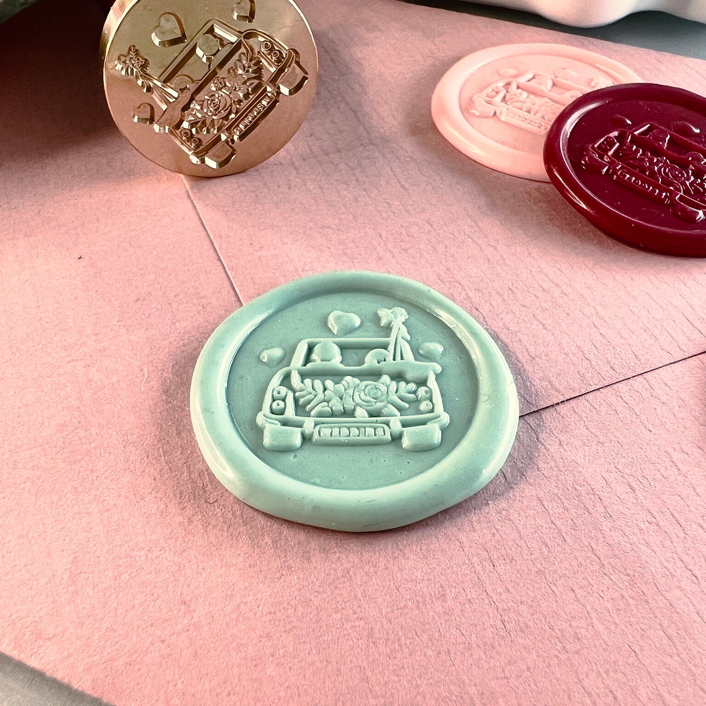 Just Married Wedding Car Wax Seal Stamp (25mm)