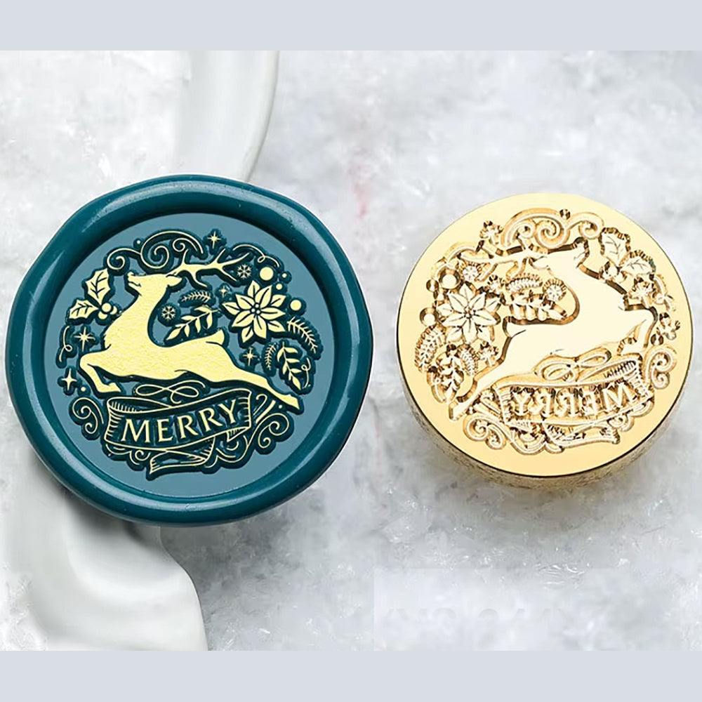 Christmas Reindeer Wax Seal Stamp (25mm)