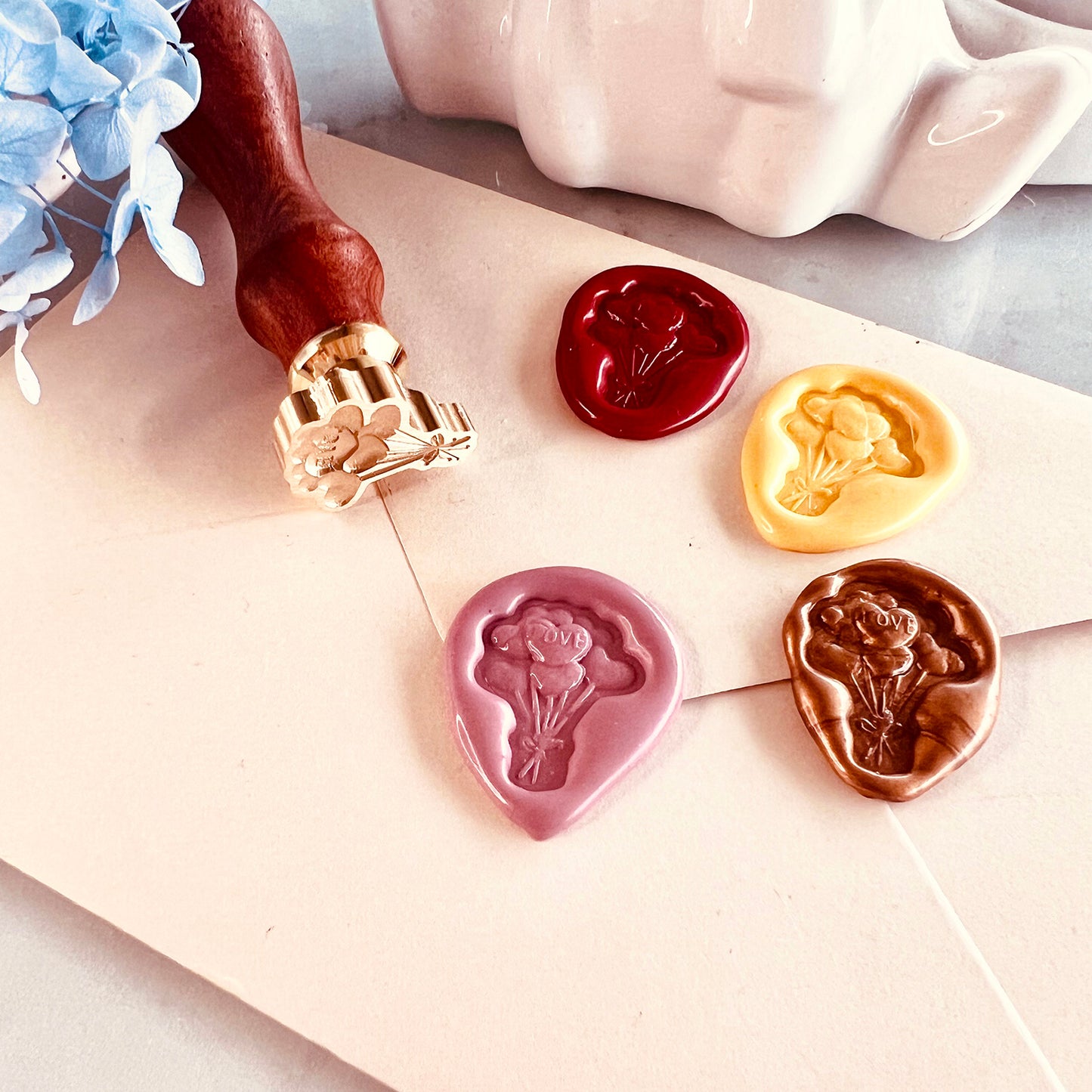 3D Heart Balloon Wax Seal Stamp (21x24 mm)