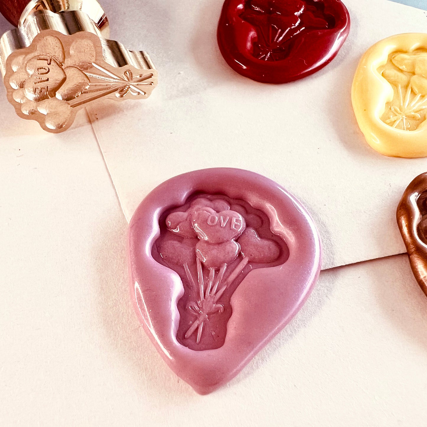 3D Heart Balloon Wax Seal Stamp (21x24 mm)