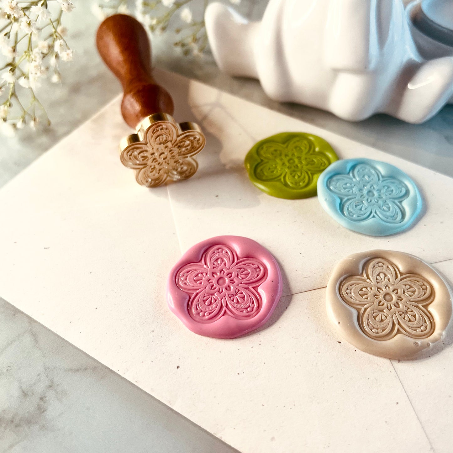 Floral Mandala Wax Seal Stamp (28mm)