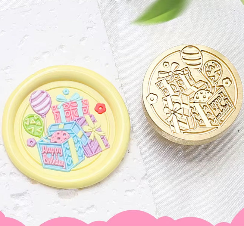 Gift boxes Happy Birthday Wax Seal Stamp size 25mm