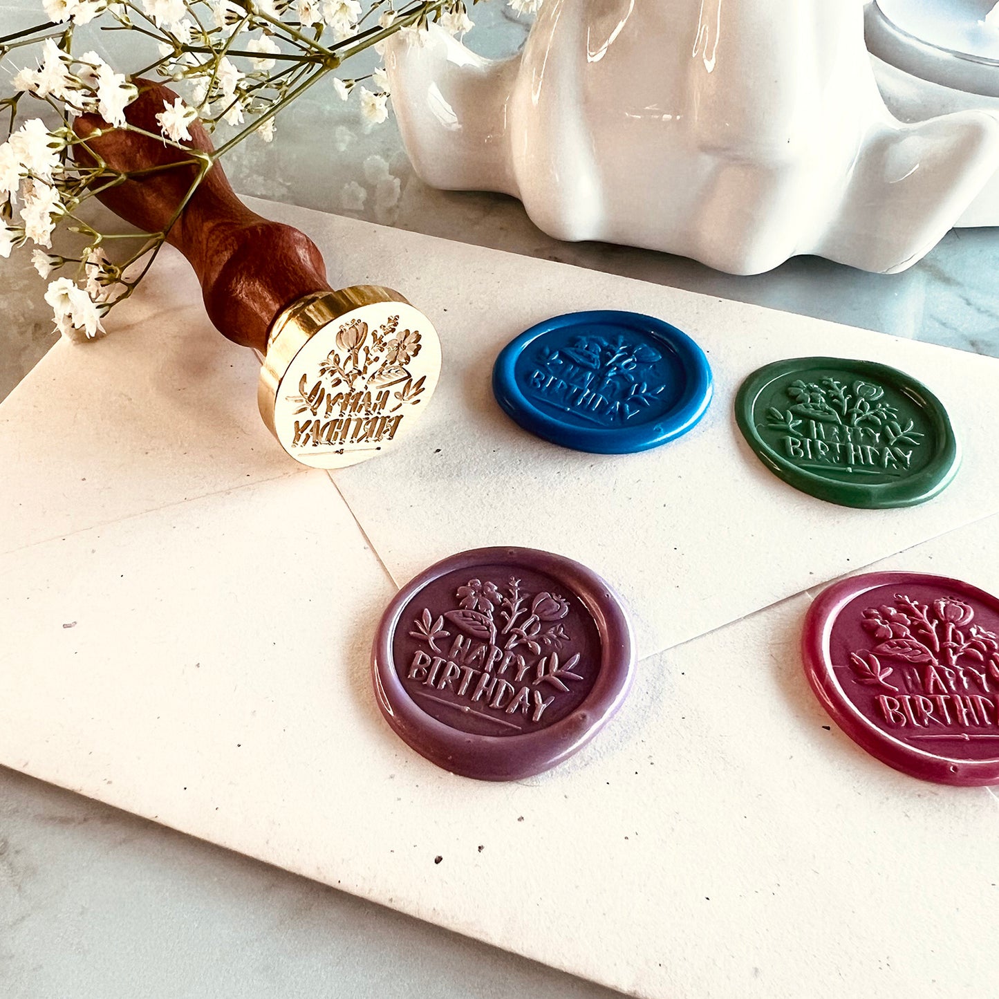 Happy Birthday Wax Seal Stamp (25mm)