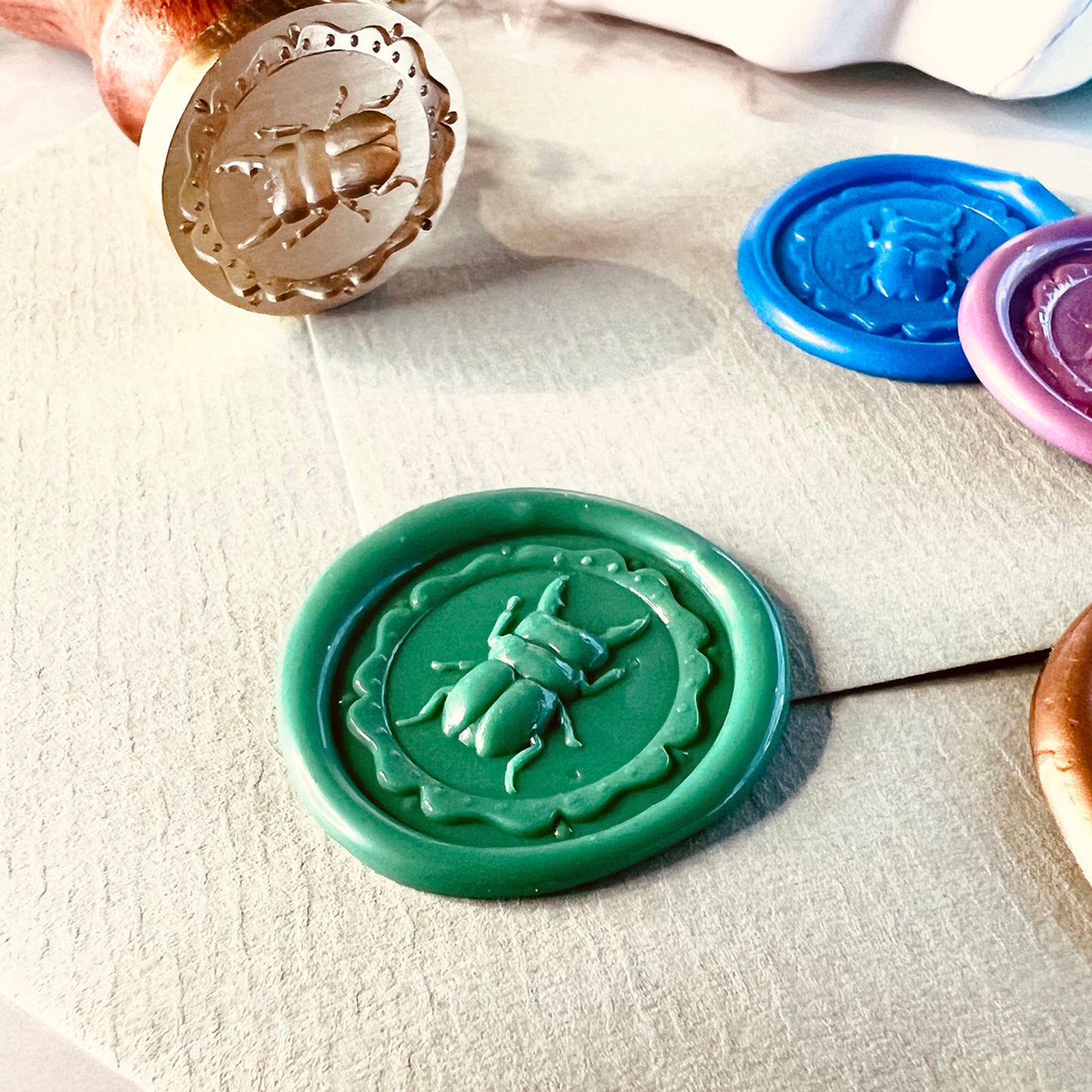 3D Stag Beetle Wax Seal Stamp (25mm)