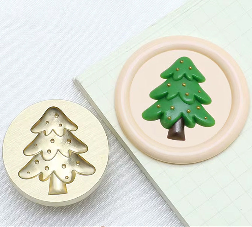 Christmas Tree Wax Seal Stamp size 25mm