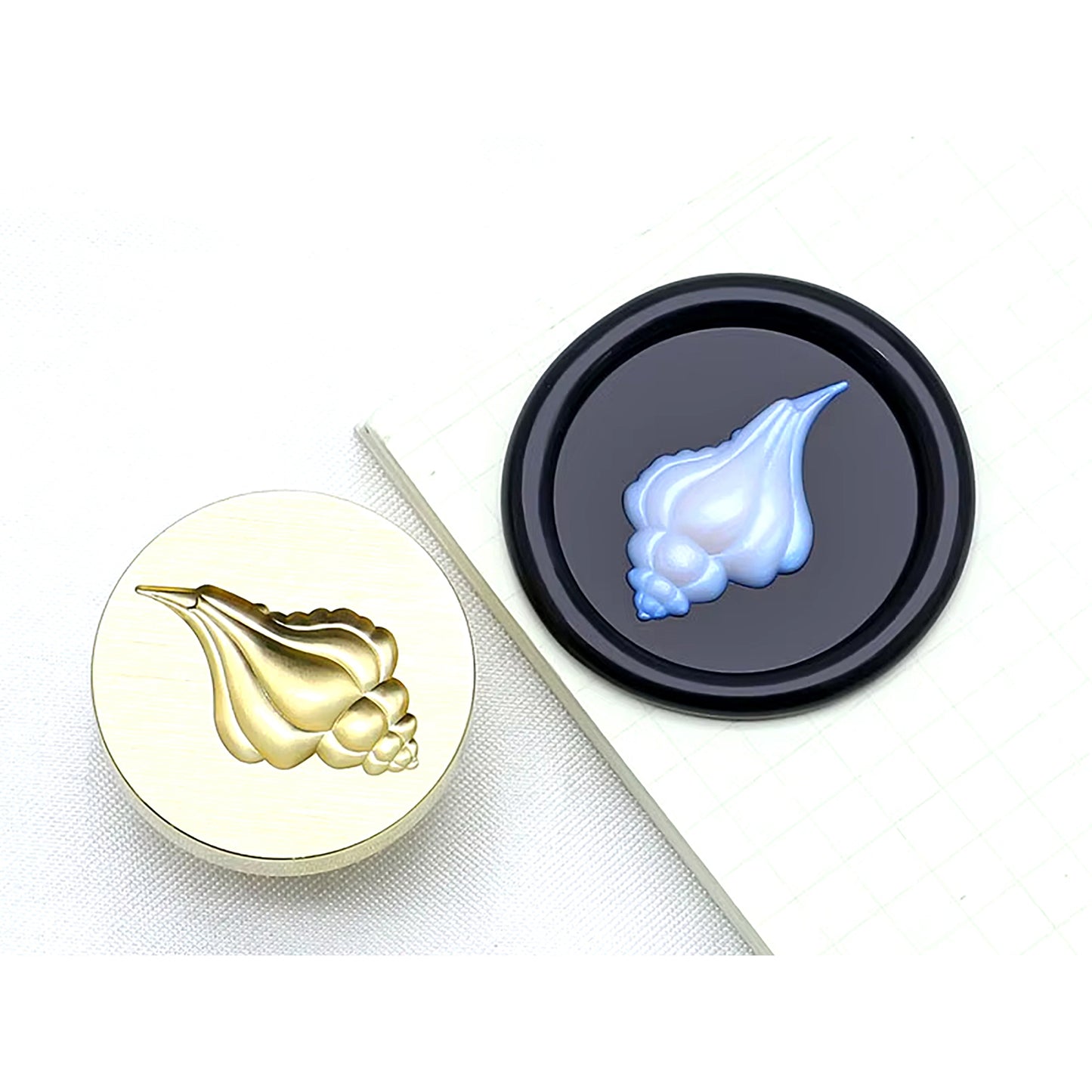 3D Seashell Wax Seal Stamp – Nautical Beach size 25mm