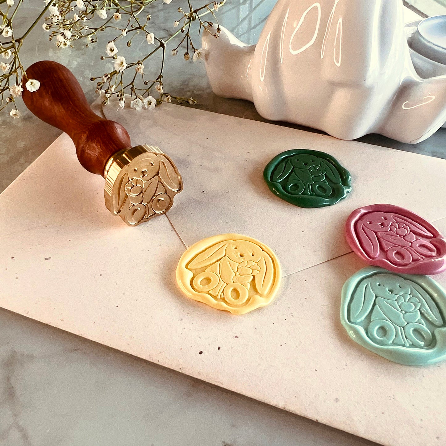 Adorable Bunny Wax Seal Stamp – Easter (25x25mm)