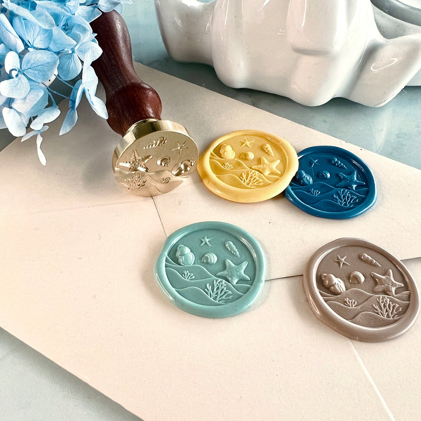 Ocean Beach Seashell 3D Wax Seal Stamp (25mm)