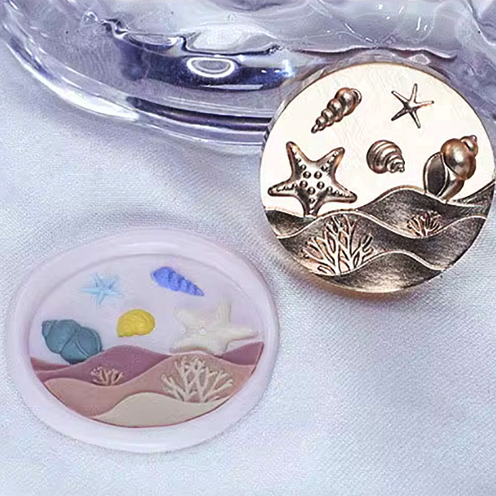 Ocean Beach Seashell 3D Wax Seal Stamp (25mm)