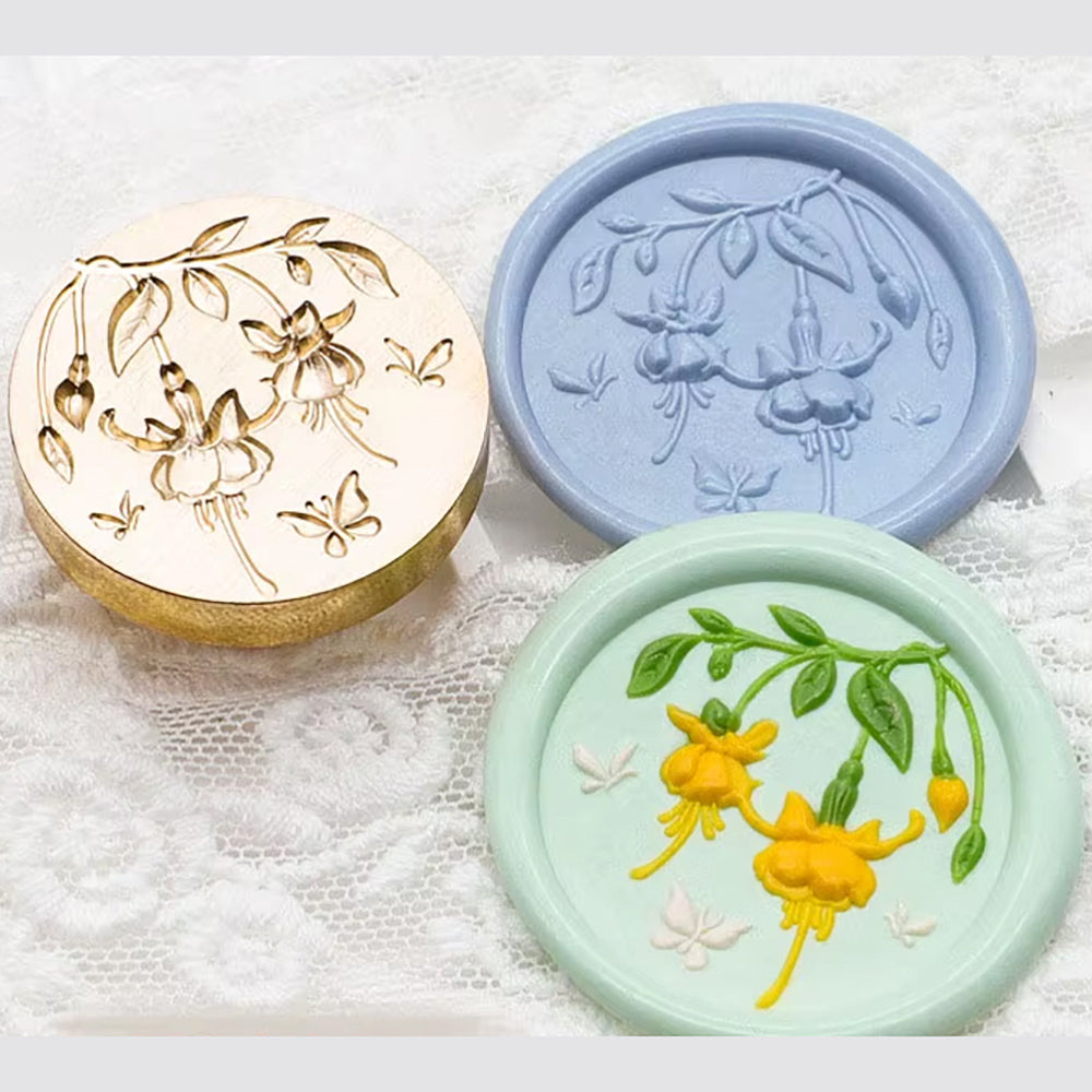 3D Hanging Flowers & Butterfly Wax Seal Stamp (25mm)