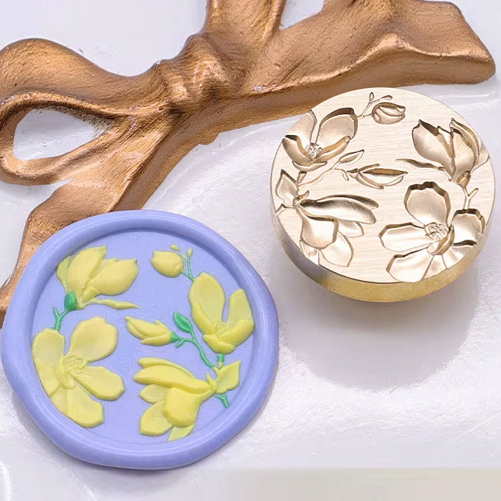 Elegant Magnolia Wax Seal Stamp (25mm)