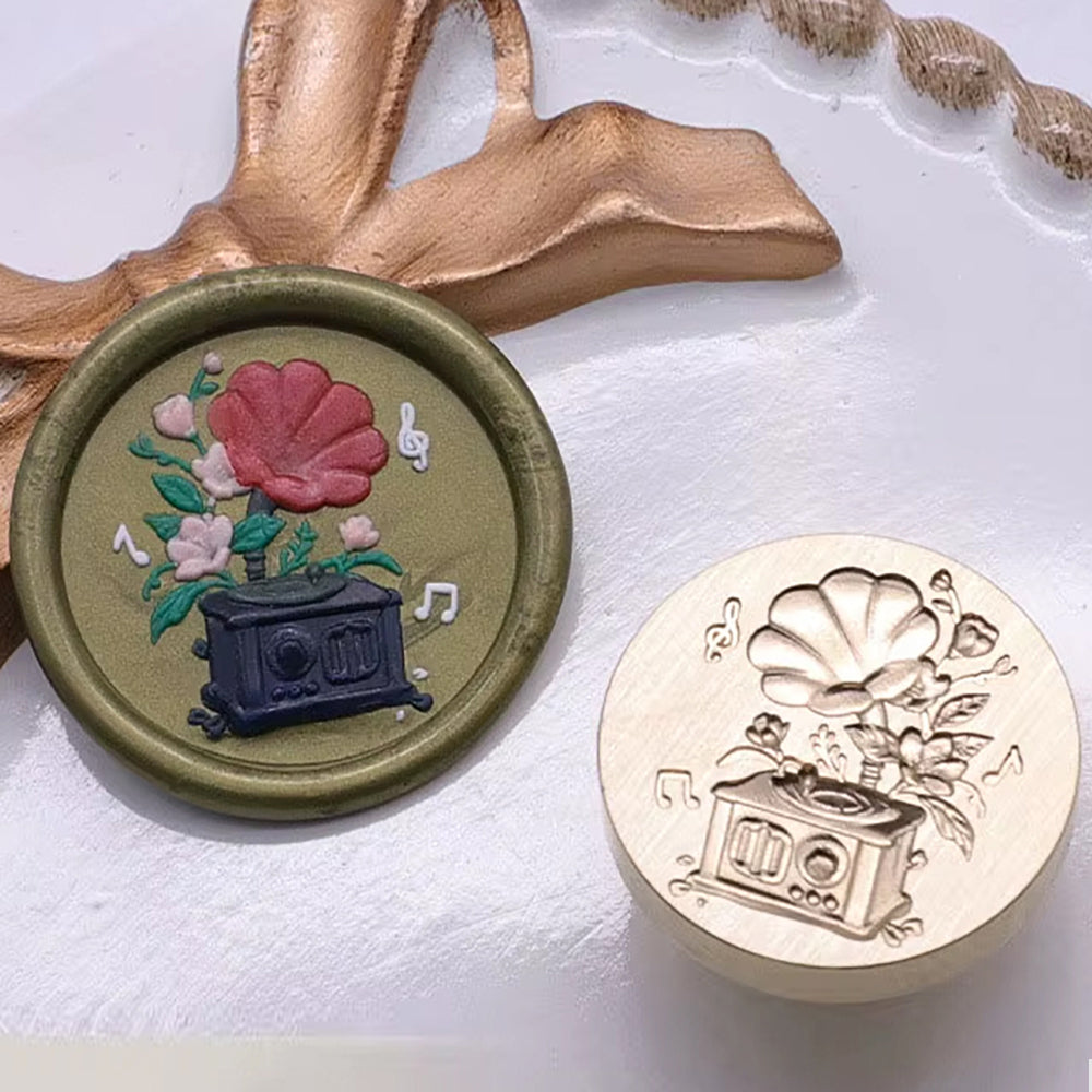 Vintage Gramophone Wax Seal Stamp (25mm)