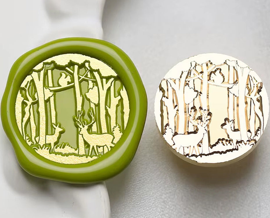 Deer in Forest Wax Seal Stamp – Brass Stamp size 25mm