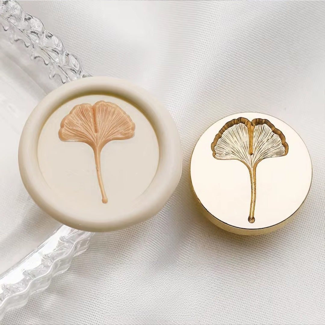 Ginkgo Leaf Wax Seal Stamp size 25mm