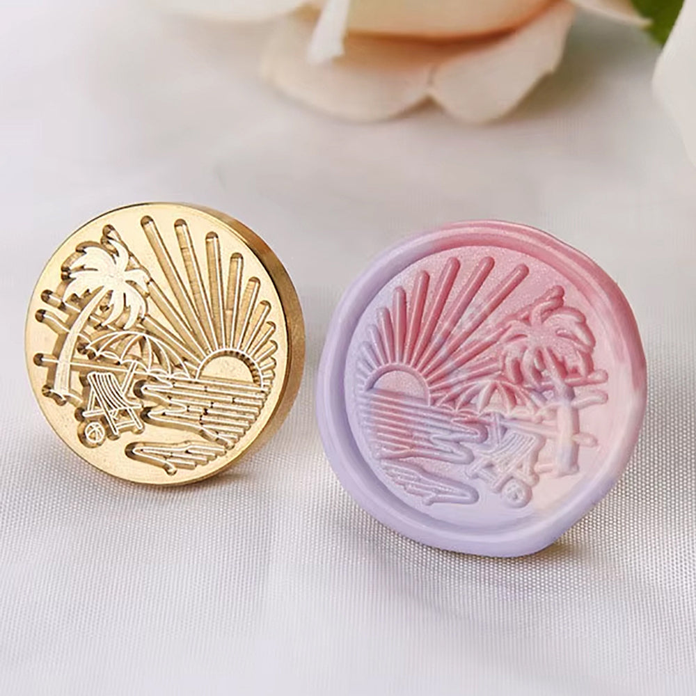 Tropical Sunset Wax Seal Stamp – Summer Vacation (25mm)