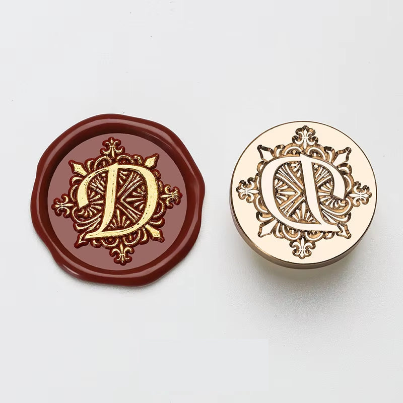 Ornate Letter "D" Wax Seal Stamp Head (25mm)