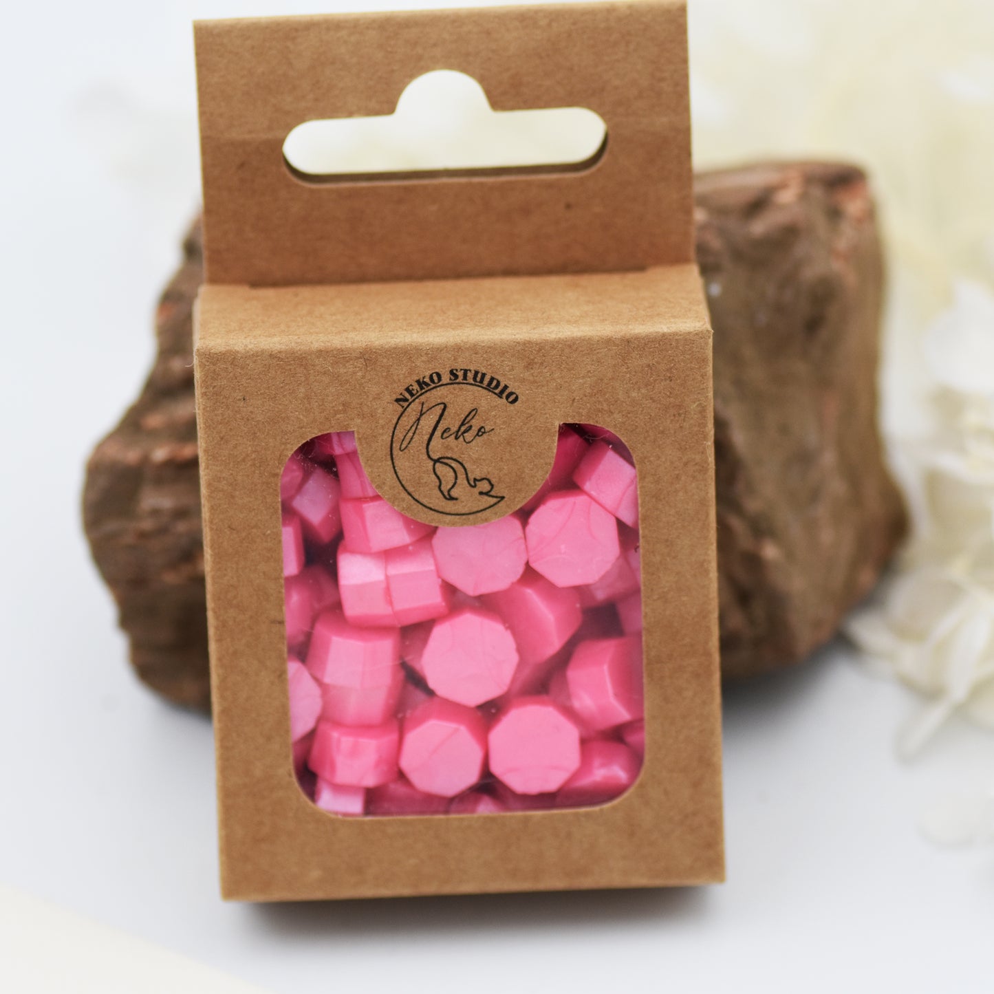 D08 Fuchsia Glow Wax Seal Beads – Neon Pearl Pink