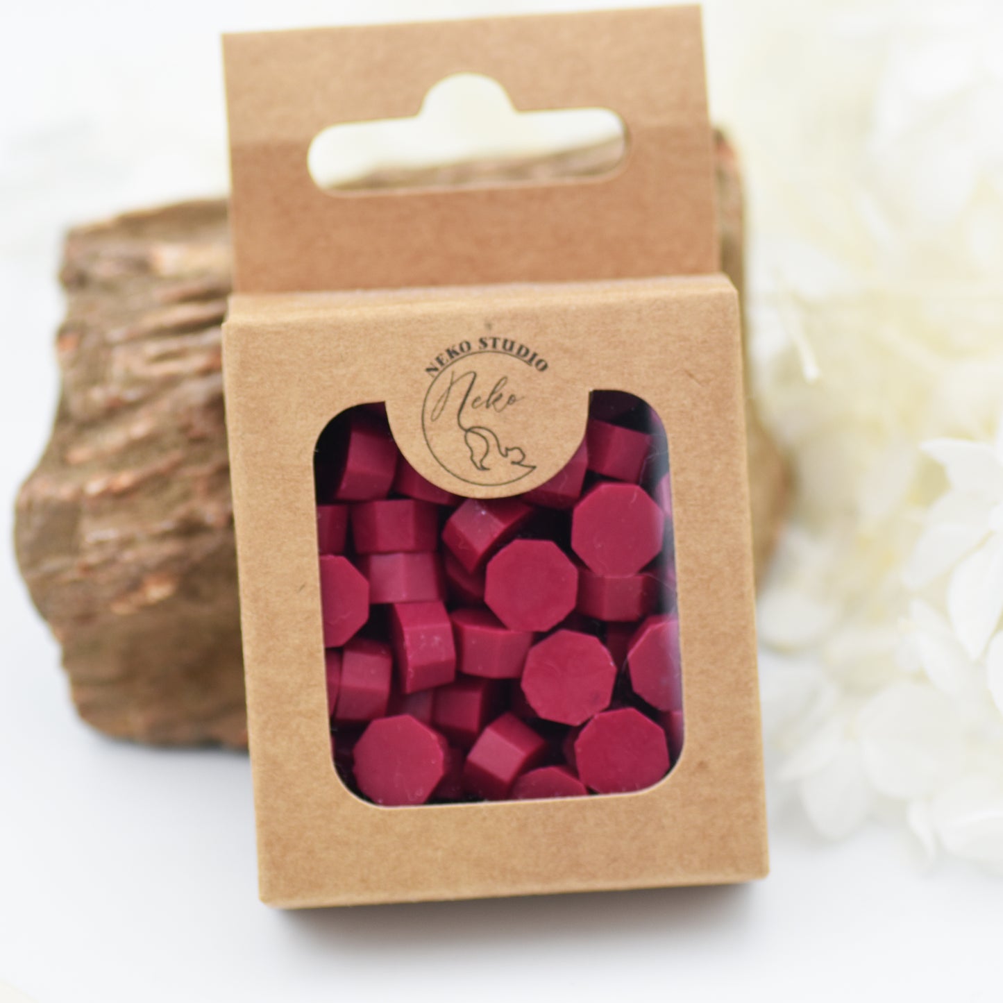 D11 Merlot Mist Wax Seal Beads – deep pink & red