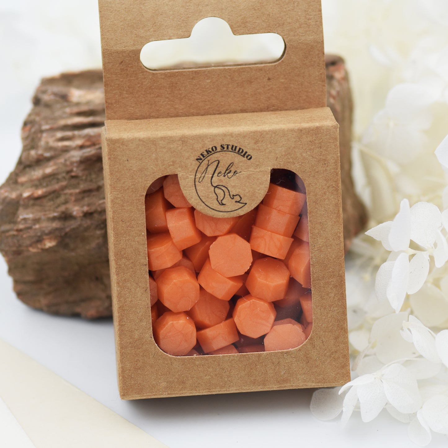 D15 Golden Honey Wax Seal Beads – Soft Orange