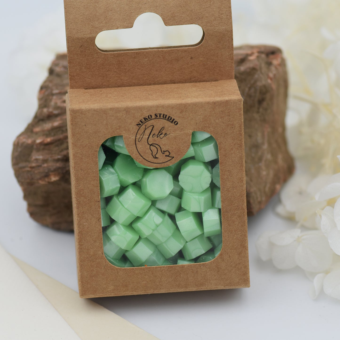 D21 Mint Pearl Wax Seal Beads – Soft Green with Pearl Effect