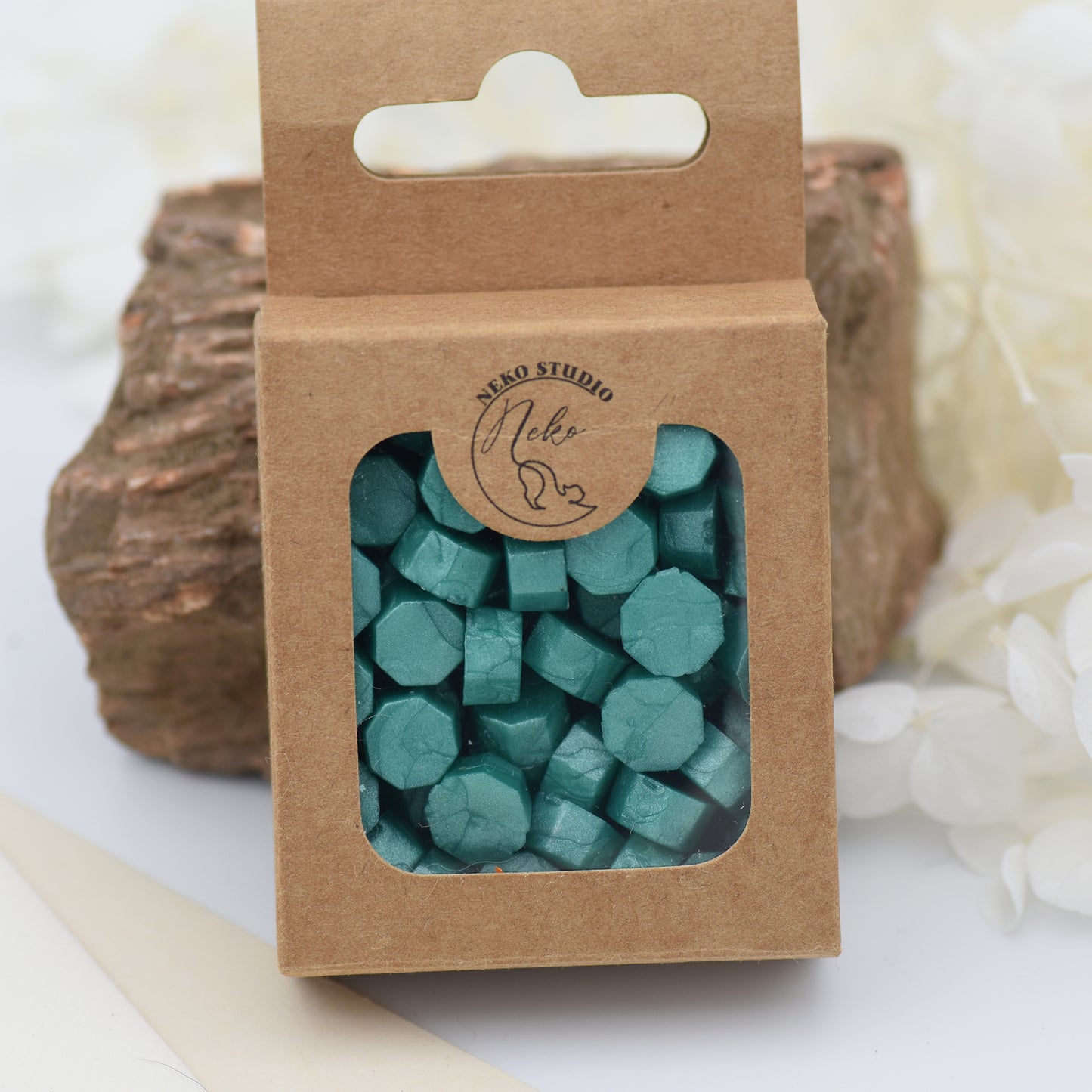 D24 – Teal Sapphire Wax Seal Beads – Deep Teal