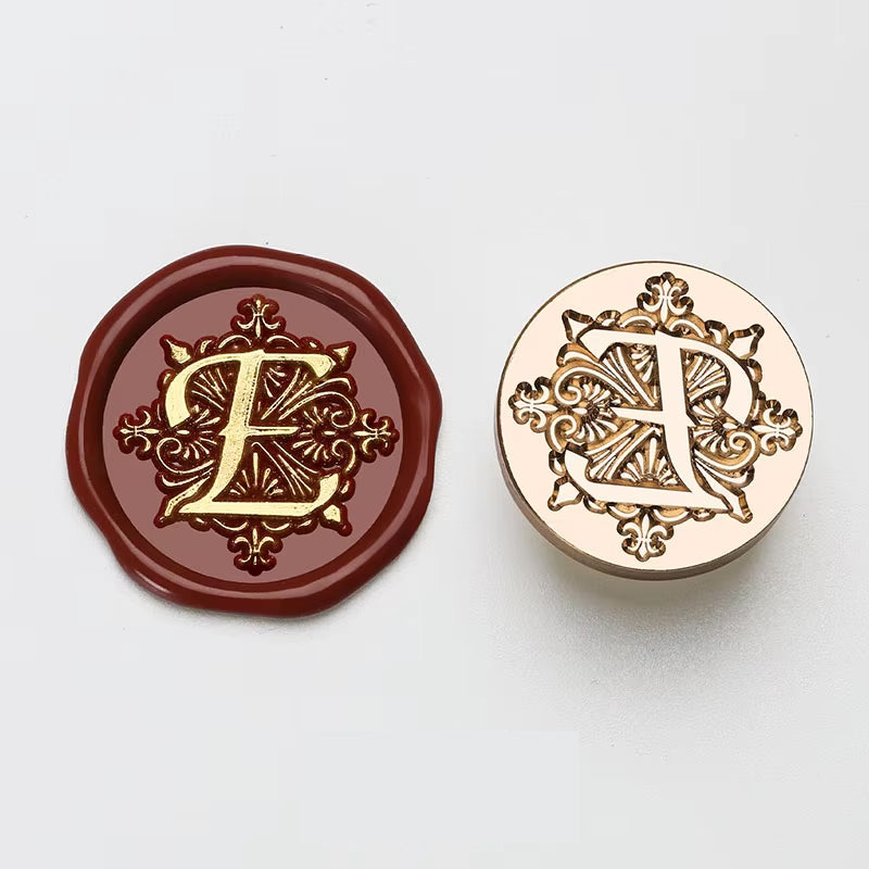 Ornate Letter "E" Wax Seal Stamp Head (25mm)