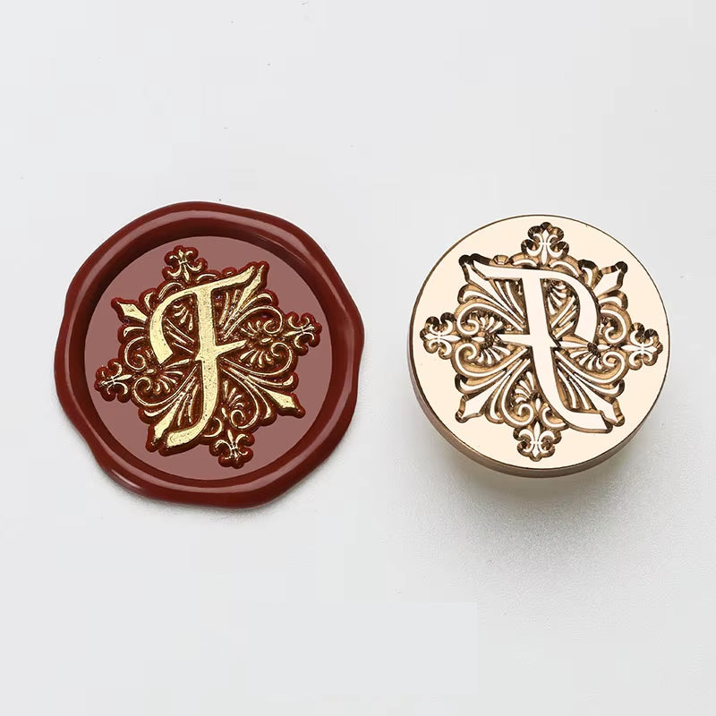 Ornate Letter "F" Wax Seal Stamp Head (25mm)