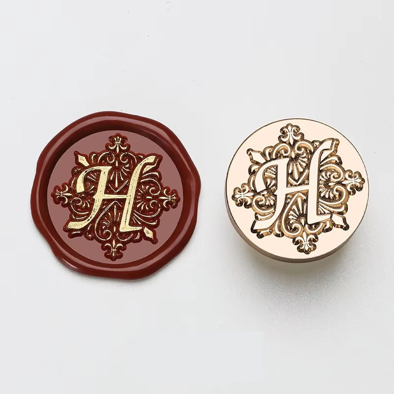 Ornate Letter "H" Wax Seal Stamp Head (25mm)